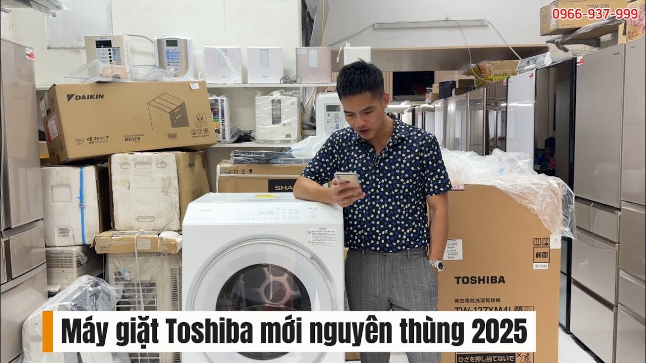 Máy giặt sấy Toóhiba mới nguyên thùng TW-127XM4, sx2025. 0966 937 999