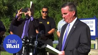 Police hold press conference after human remains are found in Brian Laundrie search