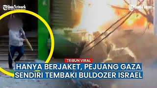 MENEGANGKAN! Detik-detik Pejuang Brigade Al-Quds Pakai Rudal Tembak Buldoser D9 Israel