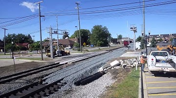 Monroe Street Amtrak rail installation timelapse