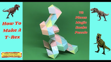 How To Make A T. Rex - 72 Pieces Magic Snake Puzzle - 魔 尺 72 段