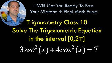 Trigonometry Class 10 Solve The Trigonometric Equation in the interval 0 2π