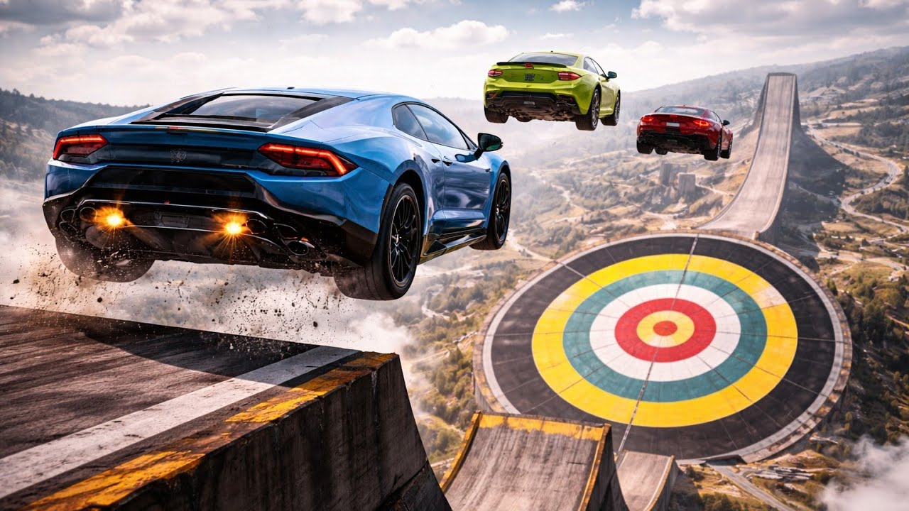 Luxury Cars Jumping Off Mega Ramps | BeamNG Drive 