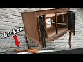 Antique record player cabinet restoration  it plays music again 