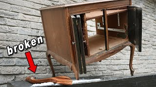 Antique Record Player Cabinet Restoration  It plays music again :)