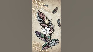 Retro Indian feather totem