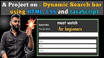 How to create an animated Search Bar using HTML, CSS and JavaScript | Best UI projects for beginners