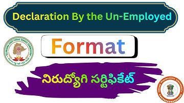 Un-Employment (నిరుద్యోగి) Declaration Form Format @IndianKnowledgeUniversity