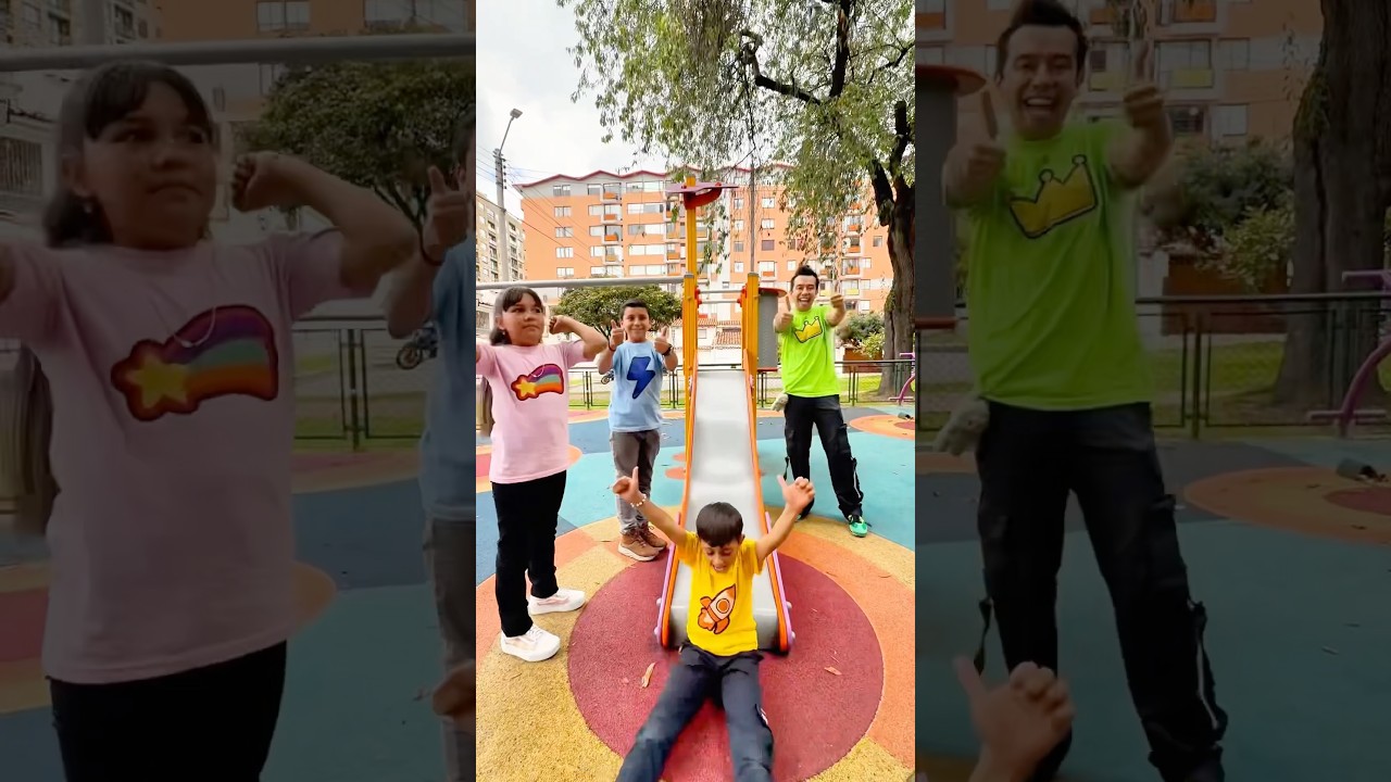 Turno de los Niños en la Resbaladilla 🛝 con Jero, Cami y Tomy