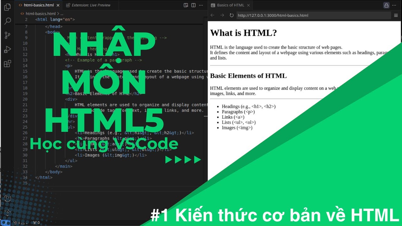 [Học cùng VSCode] Nhập môn HTML #1 Kiến thức cơ bản về HTML - YouTube