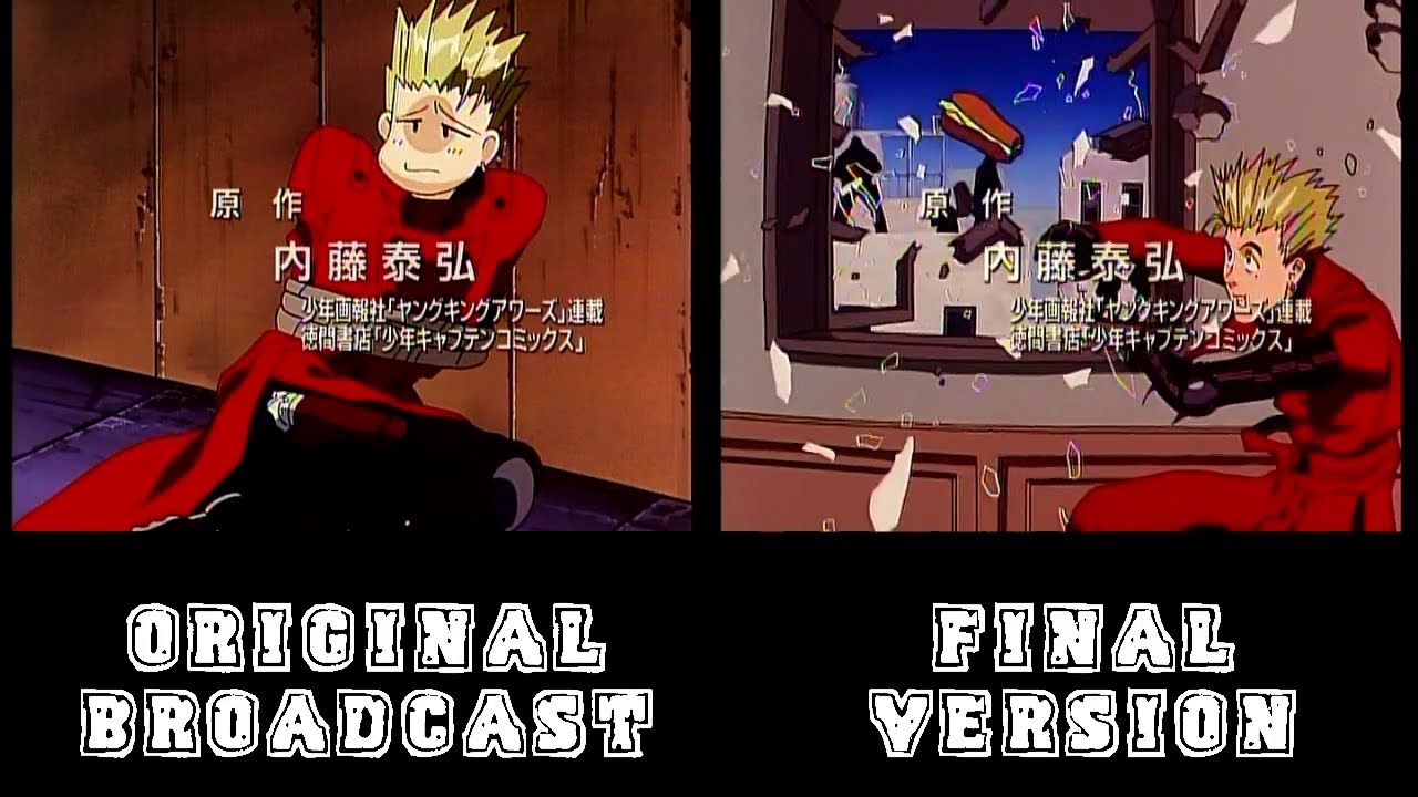 Trigun episode 4 Original Broadcast OP vs. Final Comparison