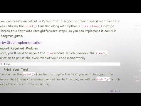 How to Make Output Disappear After a Specified Time in Python