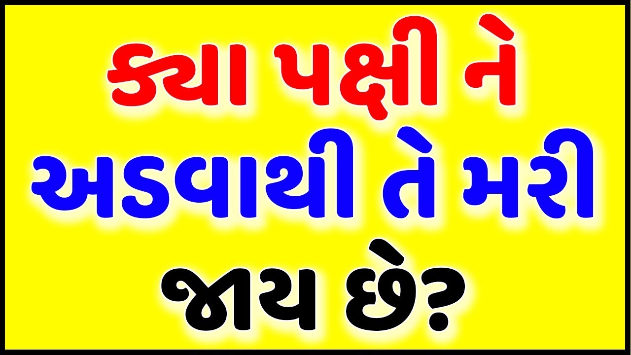 ક્યા પક્ષી ને અડવાથી તે મરી જાય છે? Gujarati Ukhana with Answer ...