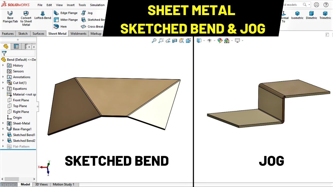 Sheet Metal Tutorial: Sketched Bend and Jog | SOLIDWORKS - YouTube