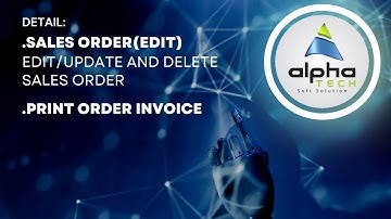 Edit/Update Or Delete Created Sales Order