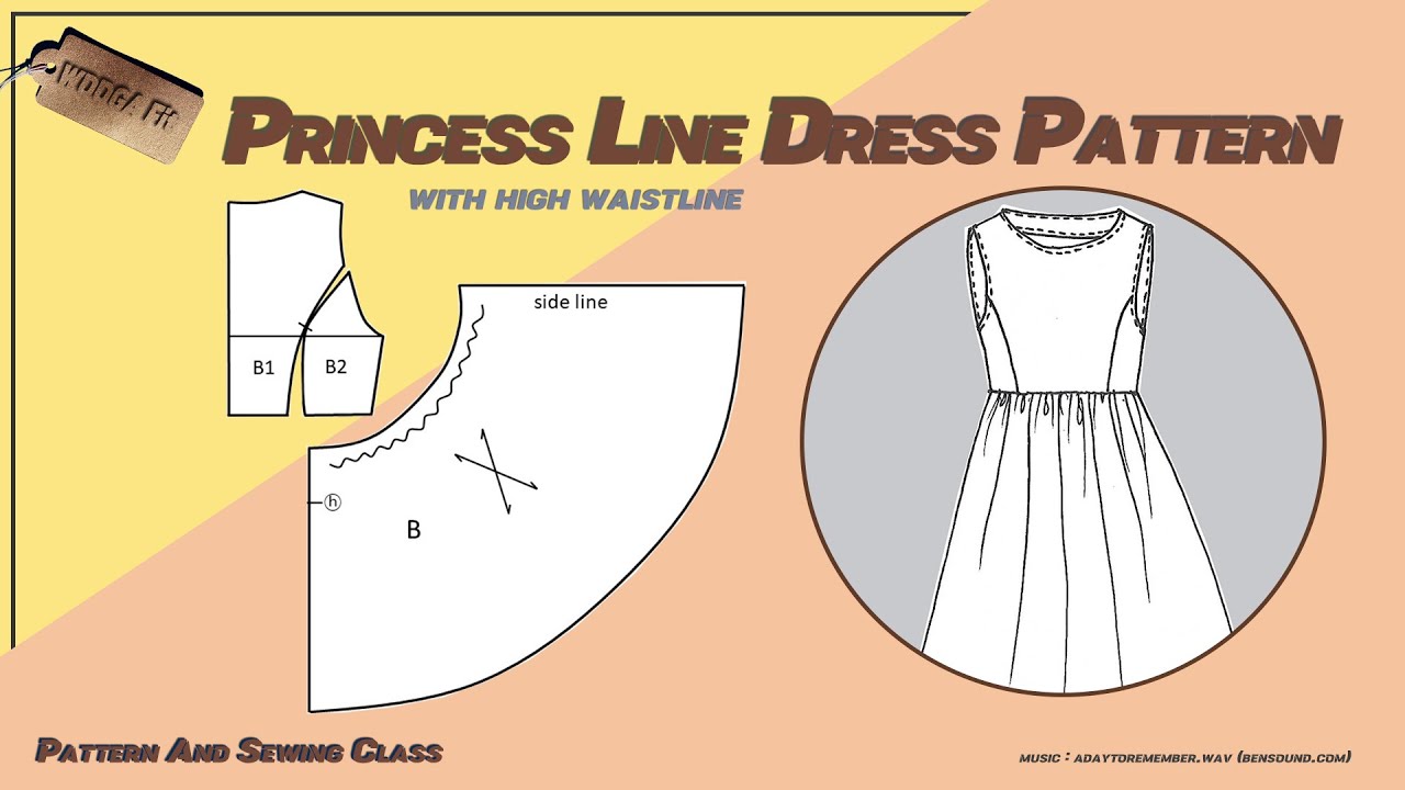[Pattern] Princess line dress (Sleeveless dress, 민소매 원피스, 프린세스 라인 원피스 ...