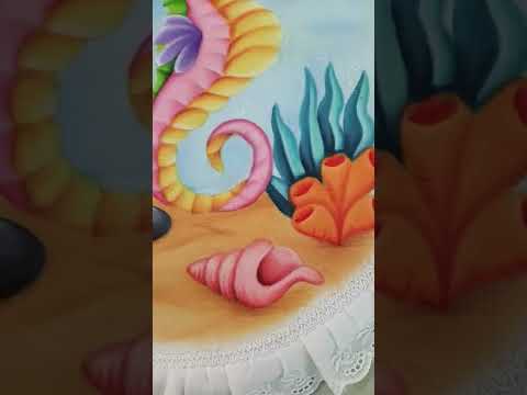Pintando Caballito de mar #pinturaentela #shorts #pintura