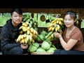 Harvest bananas and cabbage to sell at the market  farm life l l th sai