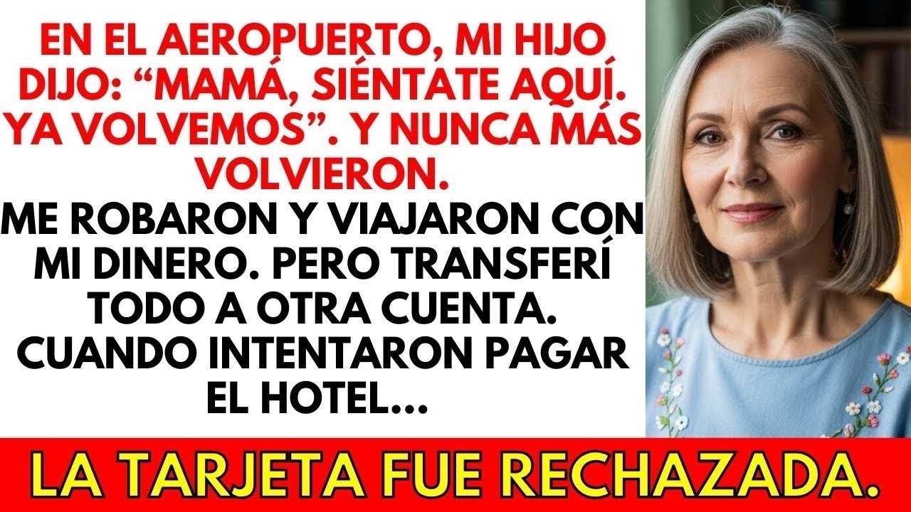 En el aeropuerto, mi hijo dijo: 