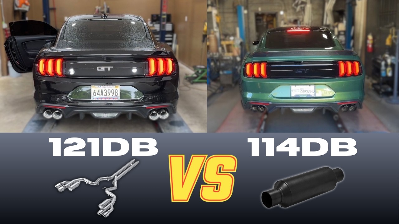 Ford Mustang GT 5.0L V8: Flowmaster (114dB) vs MBRP (121dB 