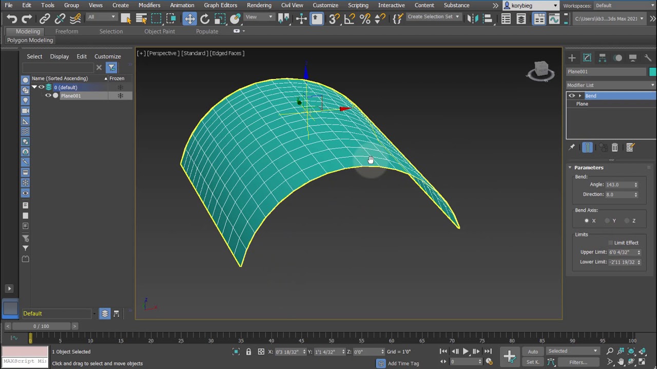 how to bend in 3ds max