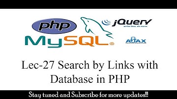 Lec-27 Search by Links with Database in PHP
