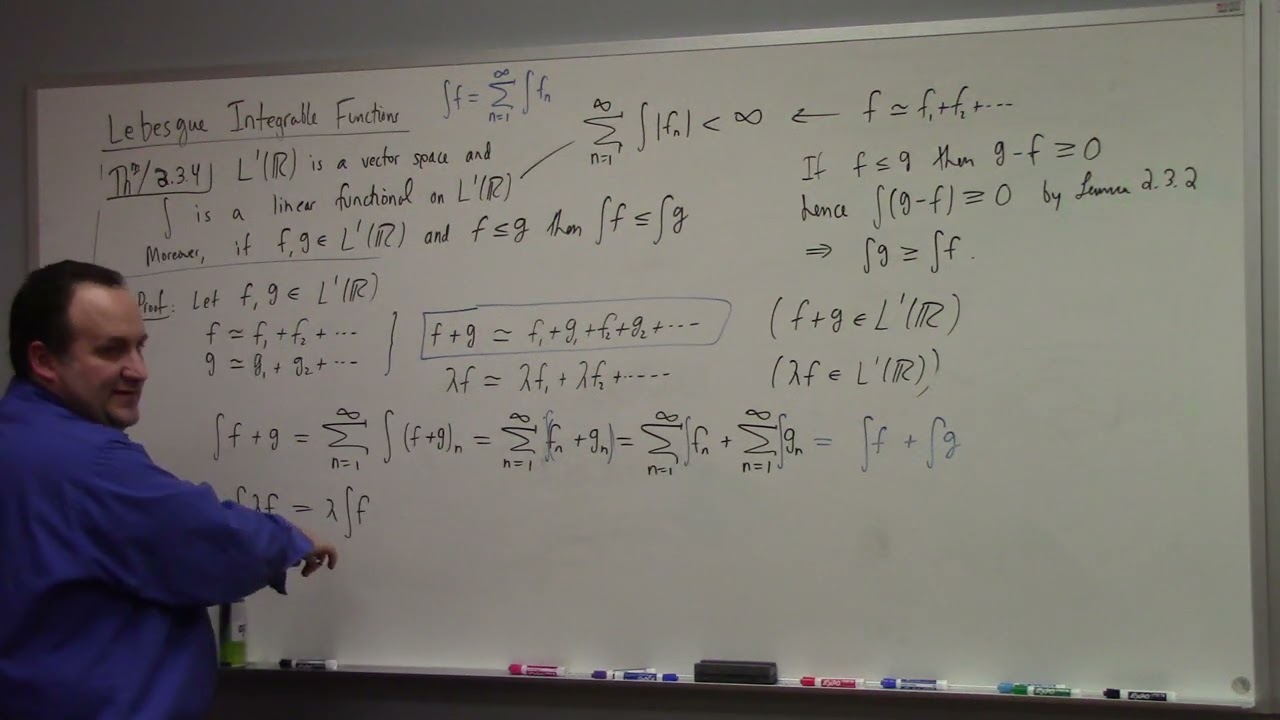 Hilbert Spaces: Lebesgue integrable function theory, Section 2.3 in book, 2-10-23 part 2