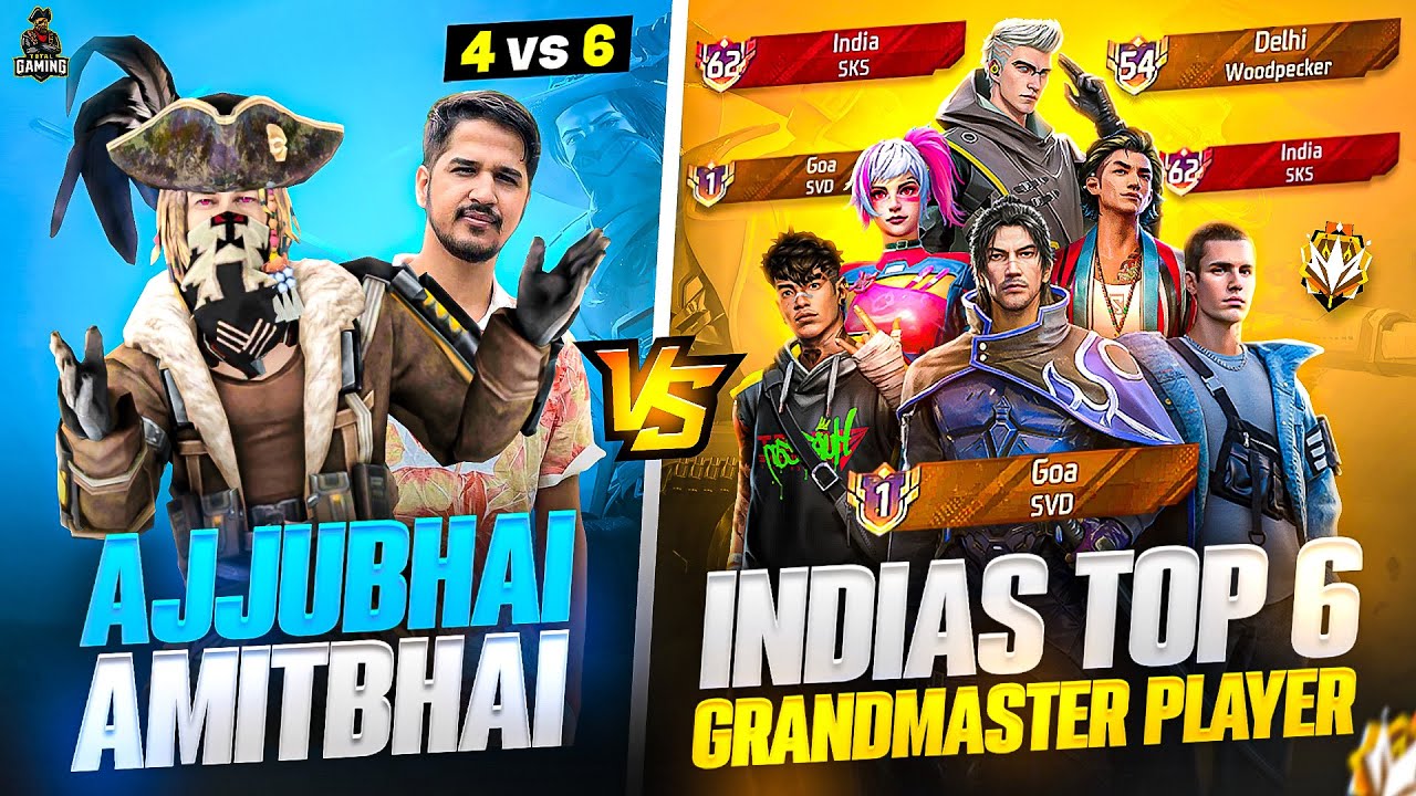 6 PRO GRANDMASTER 31000+ SCORE PLAYER VS AJJUBHAI AMITBHAI CS FF GAMEPLAY | GARENA FREE FIRE