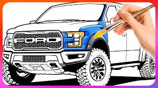 Ford F150 Coloring Page | Creative Video | Coloring Art | Art Therapy | Relaxing