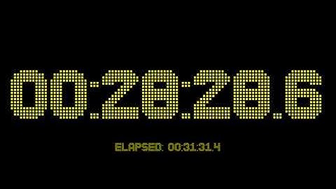 1 hours 0 minutes and 0 seconds countdown timer with 1 fractional digits accuracy