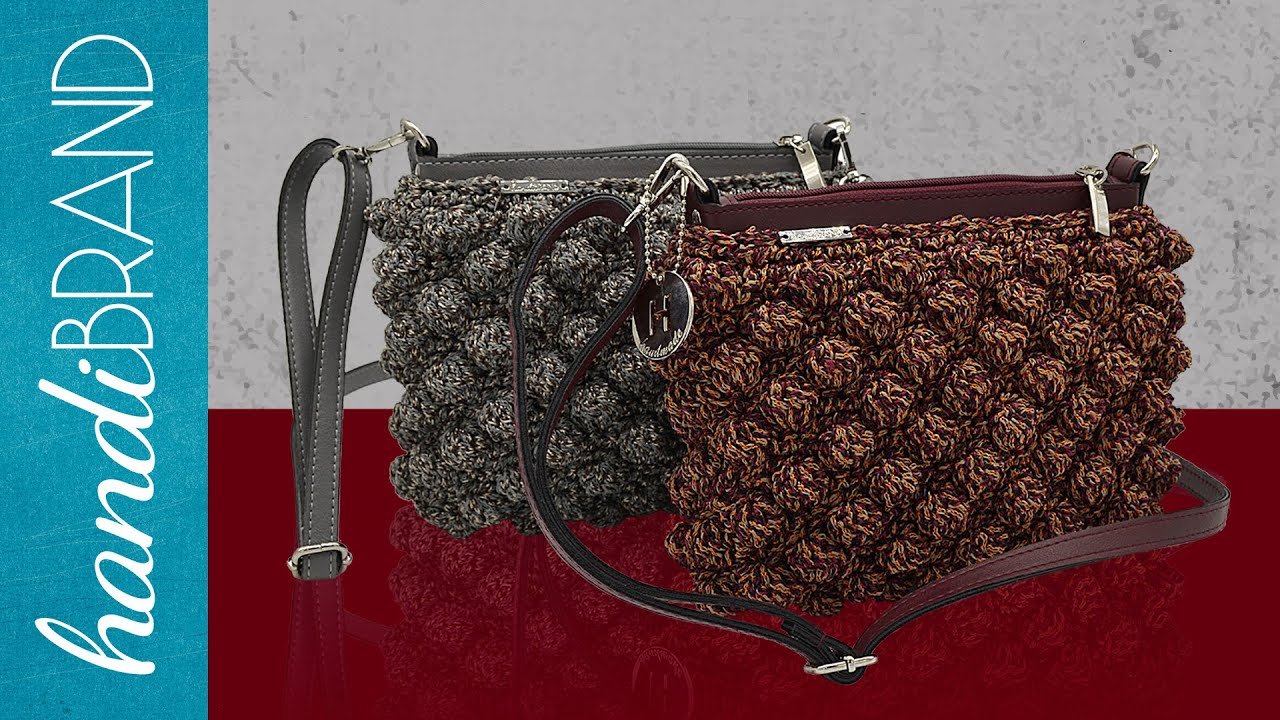 Πλεκτή Τσάντα Zipper / Πλέξη Bubbles Κυκλικά | handiBRAND