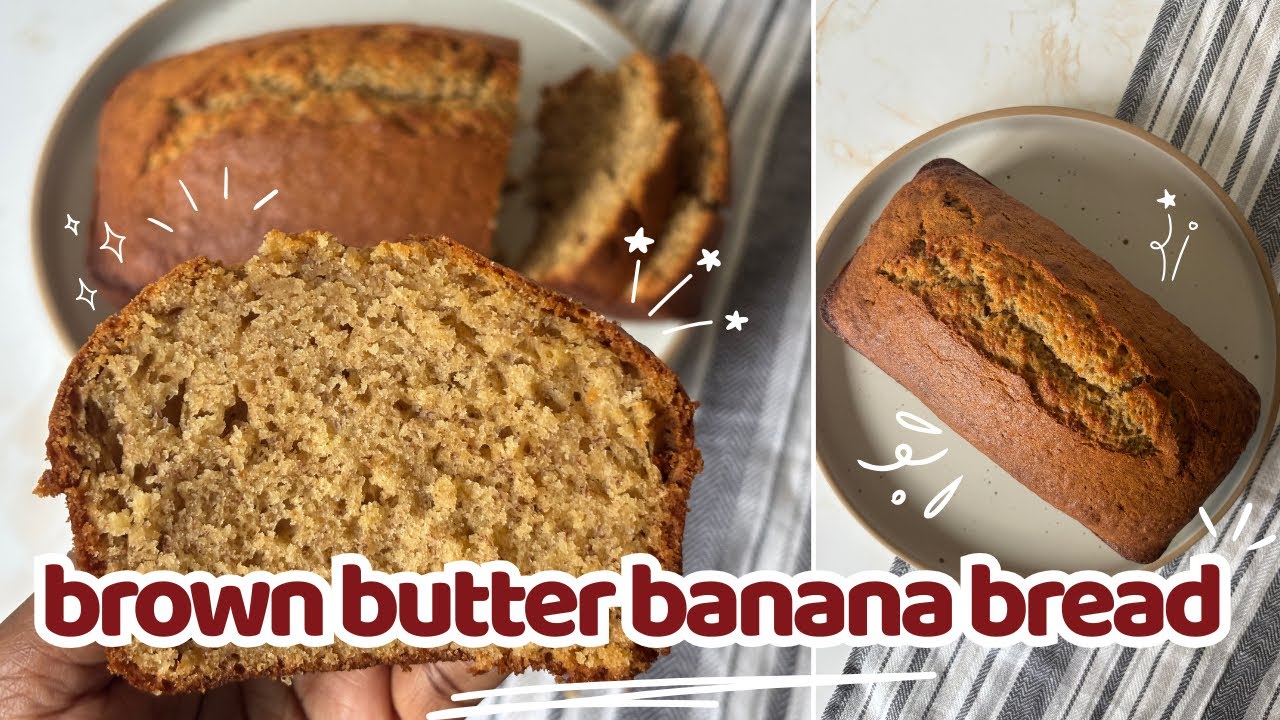 Brown Butter Banana Bread (muffin style texture)  |🤍| Cozy bake with me.