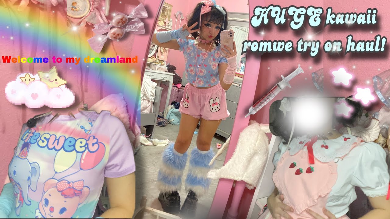 HUGE KAWAII ROMWE HAUL! Join me in a no-talking try on haul video review on romwe🤍💒