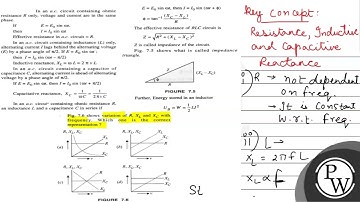 In an a.c. circuit containing ohmic \( E=E_{0} \sin \omega t \), then \( I=I_{0} \sin (\omega t+...