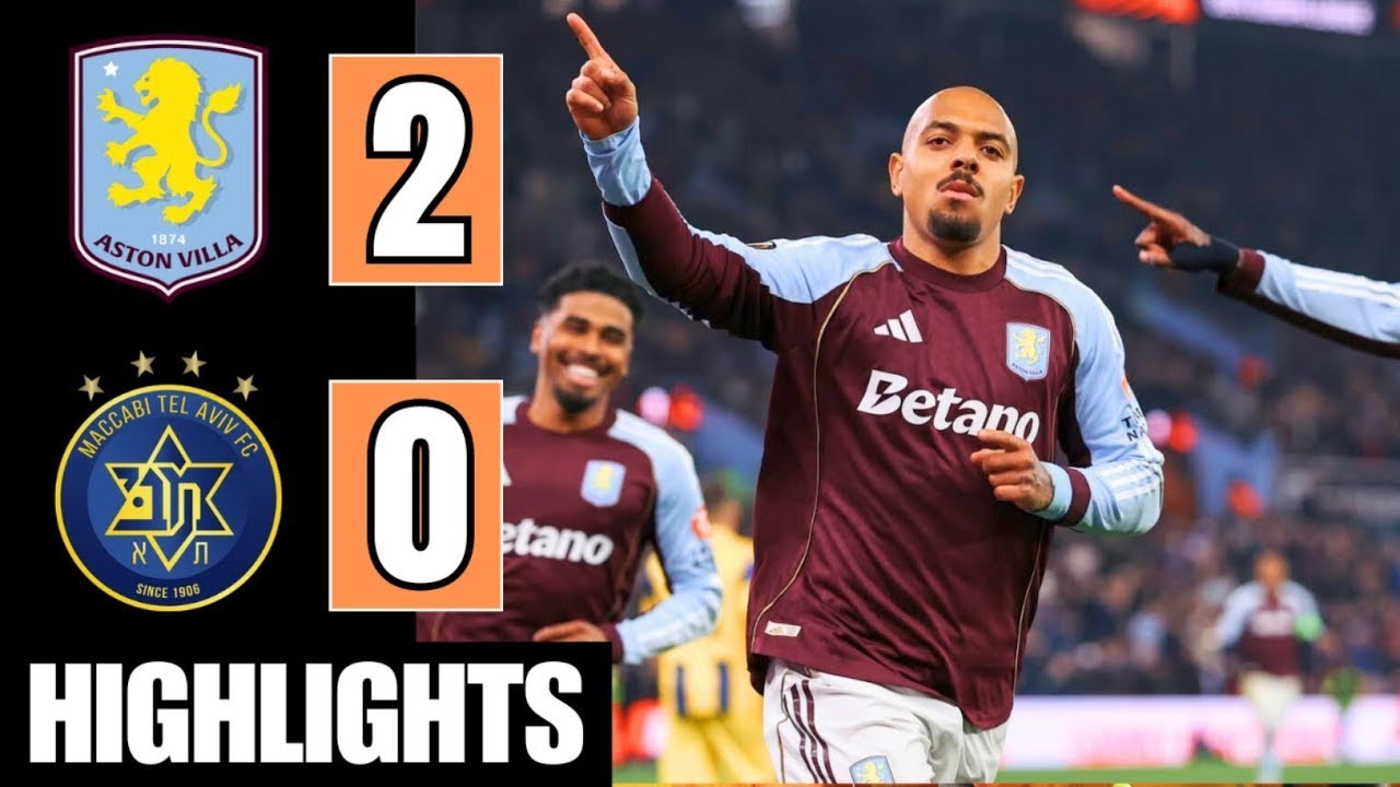Aston Villa vs Maccabi Tel Aviv 2 0 Highlights  Iam Maatsen Goal  Europa League 2025 26