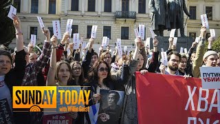 Alexei Navalny supporters protest Russian presidential election