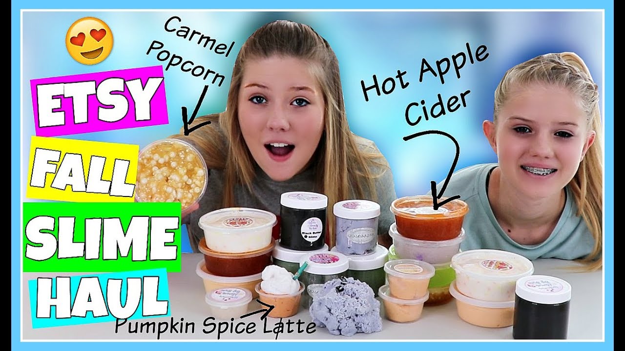 HUGE ETSY SLIME REVIEW|| FALL HAUL || Taylor and Vanessa