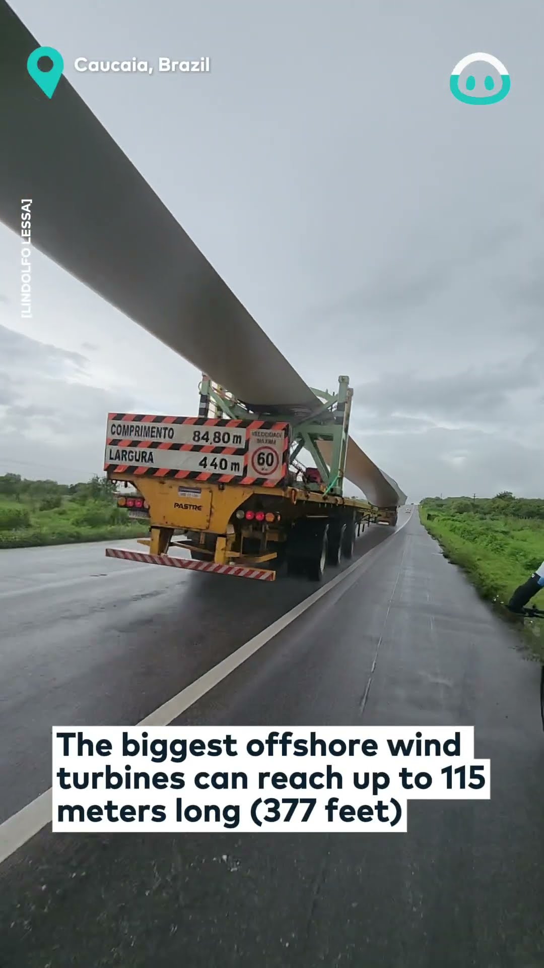 HUGE Wind Turbine Blade Passes Cyclist || ViralHog