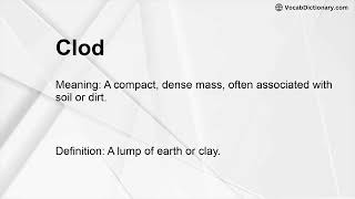 Clod Meaning