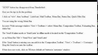Send Button has disappeared from Mozilla Thunderbird #Solved