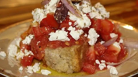 Cretan Dakos Salad (Barley Rusk Bruschetta)