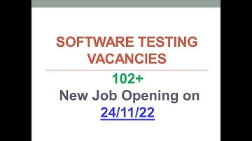 | 24 Nov 2022 | Manual & Automation Testing Jobs | @Software Testing Vacancies