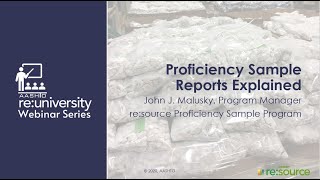 AASHTO re:university Webinar Series: Proficiency Sample Reports Explained