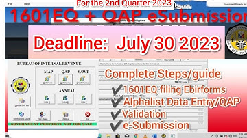 1601EQ + Alphalist + eSubmission COMPLETE TUTORIAL 2NDQ-2023 #qap #1601EQ#alphalist