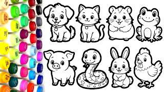 Coloring Cute Pets | Dog, Cat, Hamster, Rabbit Coloring Pages for Kids Coloring Cute Pets | Dog, Cat, Hamster, Rabbit Coloring Pages for Kids