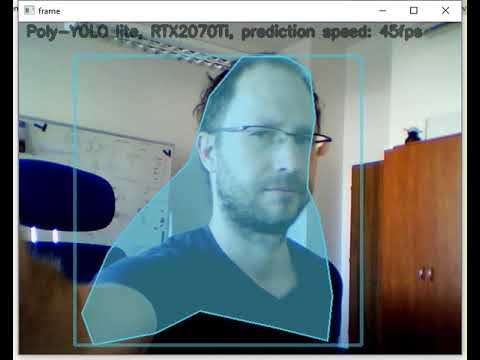Poly-YOLO lite webcam pretrained on COCO dataset - YouTube