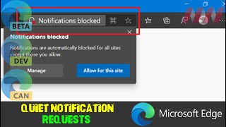 how to enable or disable quiet notification requests on microsoft edge chromium