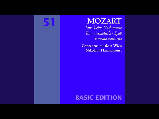 Mozart - Sérénade n°9 "Cor de postillon": 6è mvt : Concentus Musicus Wien / N.Harnoncourt