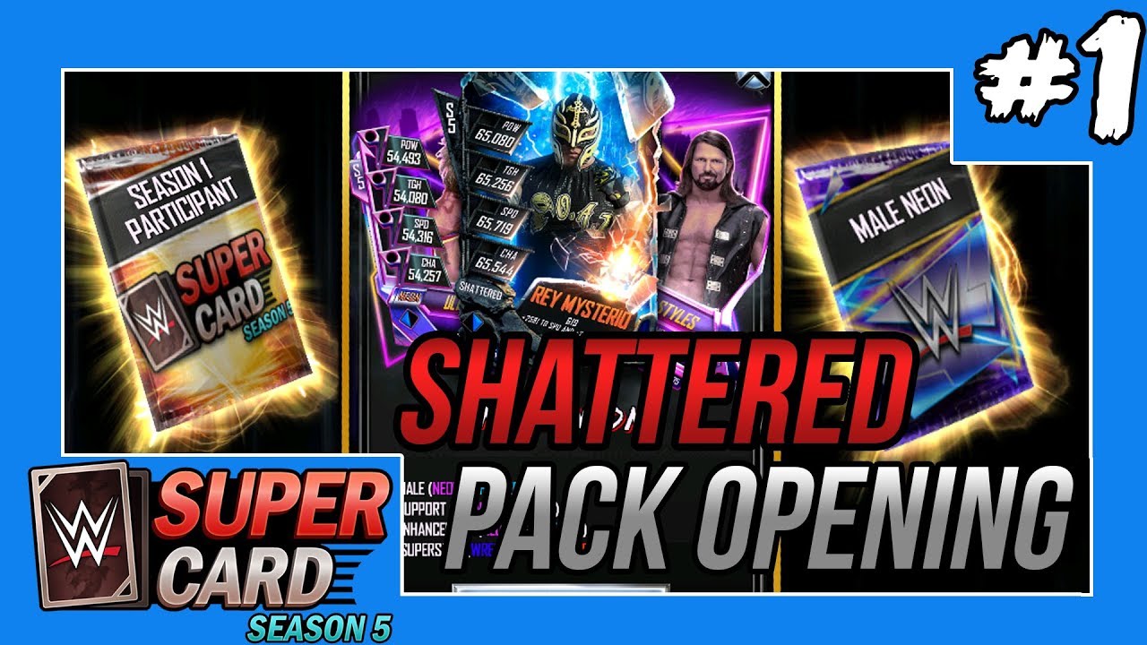 SHATTERED PACK OPENING! I GOT A PRO!! #WWESUPERCARD SEASON 5 #1