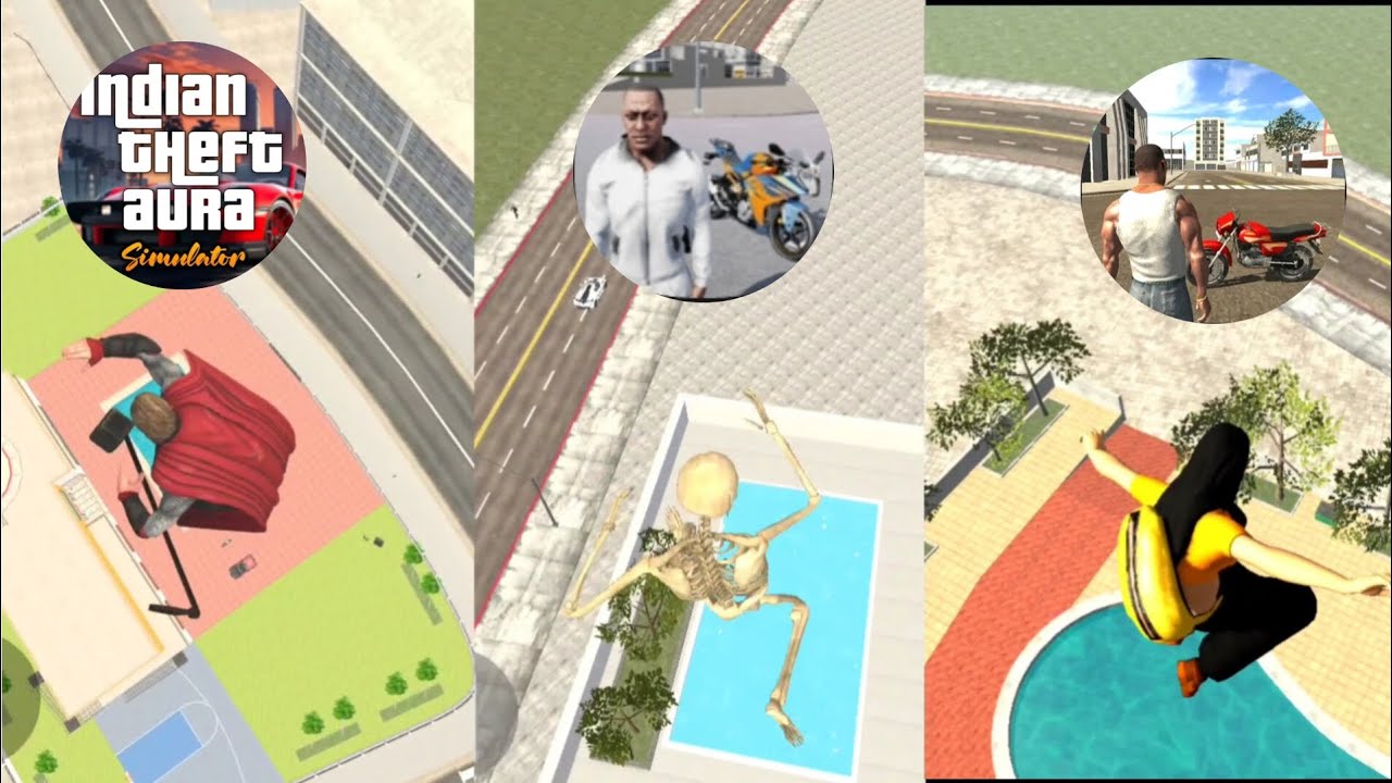 Indian GTA game character Space jumping test swimming pool 😎